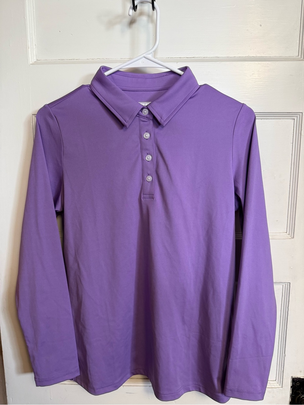 Purple Long Sleeve Polo Top